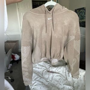 Nike Pro Therma-FIT ADV Cropped Fleece Hoodie Sweatshirt Moon Fossil